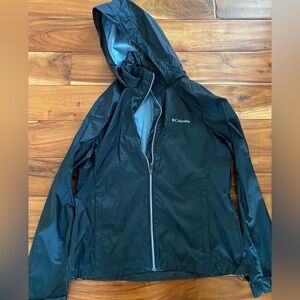 Columbia Women's Black Lightweight Rain Jacket Size L Large